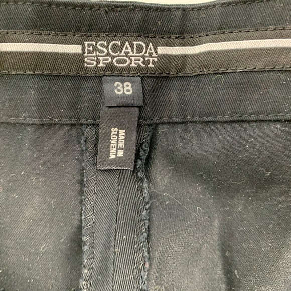 ESCADA VTG Designer Sport Pants Black Casual Silk Cotton Wide Leg Womens 38 XL - Picture 9 of 16